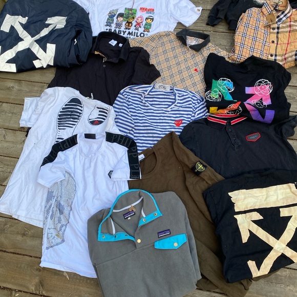 Lot of 9 Designer Clothing Items - Burberry, Bape, Stone Island, Patagonia XL - Picture 2 of 10